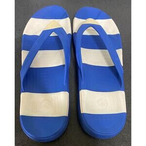 Crocs Mens Flip Flops Blue & White Sz 13 Sandal Water Beach Shoes Outdoor Island
